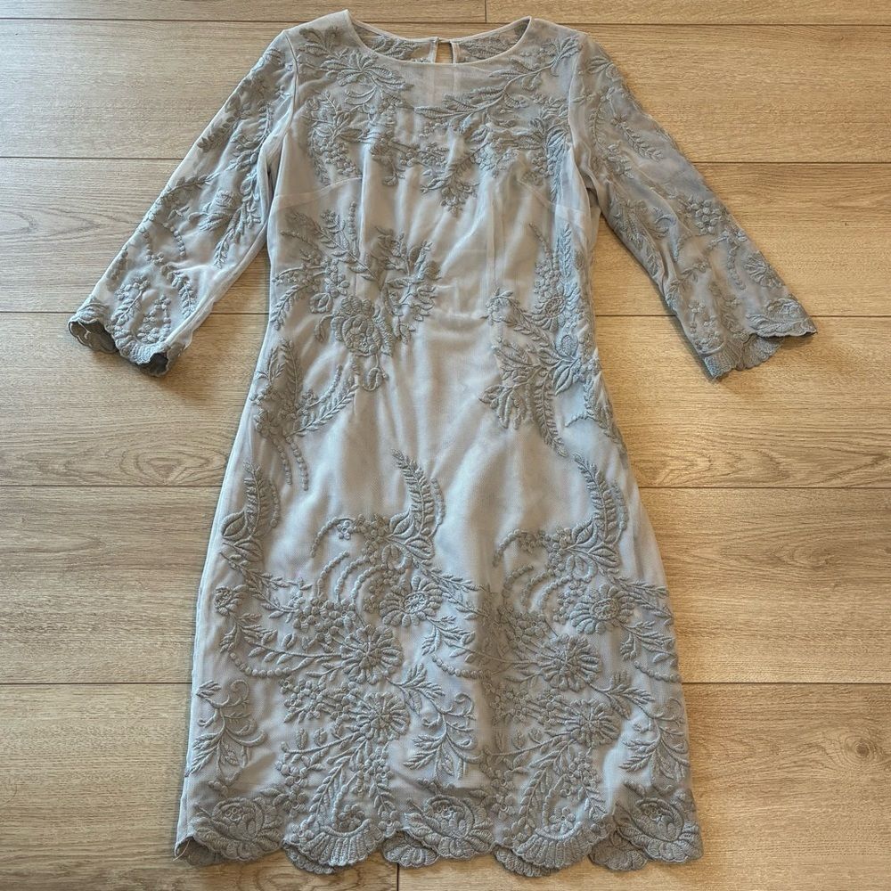 NEW Karen Millen Mesh Lace 3/4 Sleeve Pencil Sheath Dress Mother Size 4